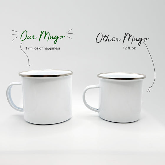Personalized Enameled Coffee Nature Mug 17 Oz Capacity Double Sided