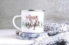  17 oz Merry and Bright Christmas Enamel Camp Mug