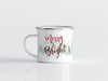 17 oz Merry and Bright Christmas Enamel Camp Mug